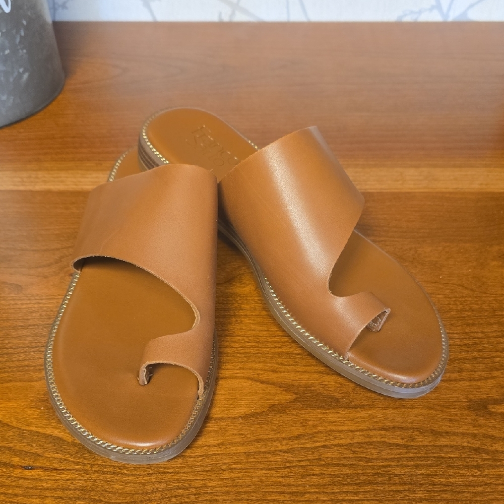 Franco Sarto Leather Slide Sandals